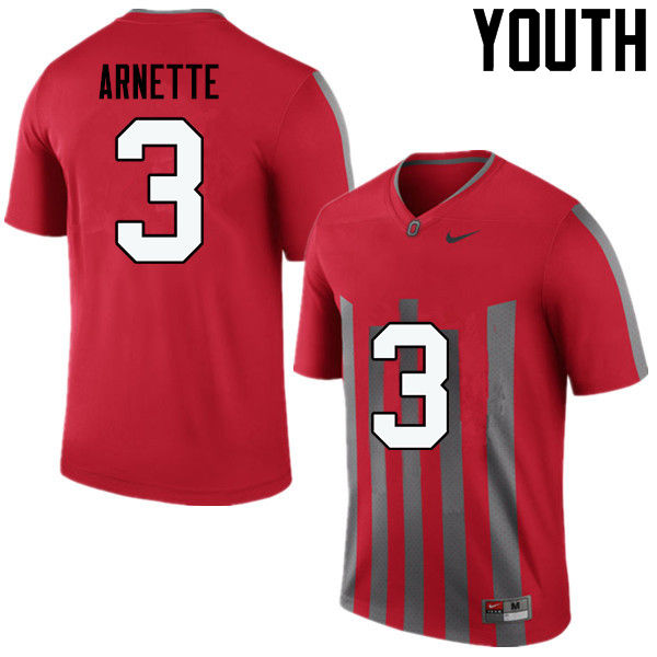 Youth Ohio State Buckeyes #3 Damon Arnette College Football Jerseys Game-Throwback